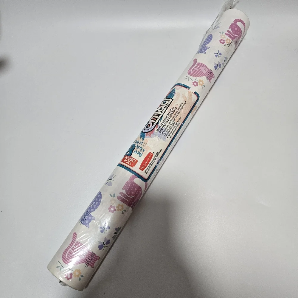 NWT Sealed Vintage Cats Galore Contact Self-Adhesive Plastic Shelf Liner Pastels